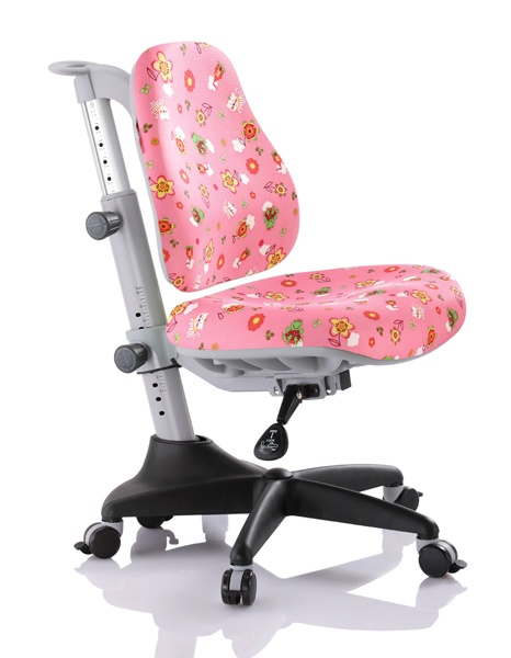 фото Детское эргономичное кресло Comf-pro Match Chair (Матч) (цвет обивки: розовый с цветами, цвет каркаса: серый)