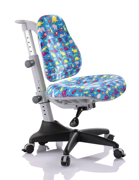 фото Детское эргономичное кресло Comf-pro Match Chair (Матч) (цвет обивки: голубой со зверями, цвет каркаса: серый)