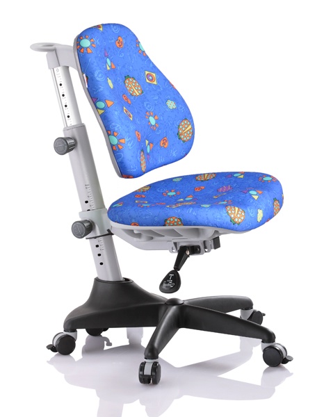 фото Детское эргономичное кресло Comf-pro Match Chair (Матч) (цвет обивки: синий с жучками, цвет каркаса: серый)