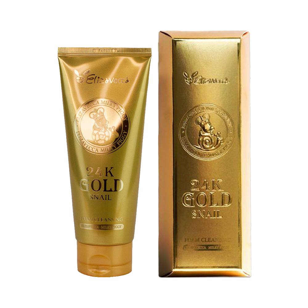 фото Elizavecca. Пенка для умывания с золотом и муцином улитки 24K Gold Snail Cleansing Foam