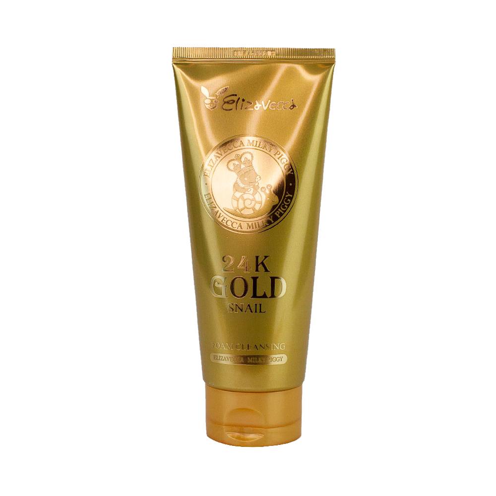 фото Elizavecca. Пенка для умывания с золотом и муцином улитки 24K Gold Snail Cleansing Foam