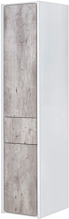фото Шкаф-пенал, левая версия, бетон/белый матовый Roca Ronda L ZRU9303005