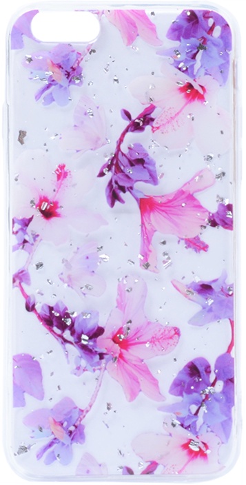 фото Чехол силиконовый Spangle Flowers для Apple iPhone 6S / 6 фиолетовый GOSSO CASES