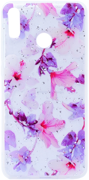 фото Чехол силиконовый Spangle Flowers для Huawei Honor 8X фиолетовый Gosso cases