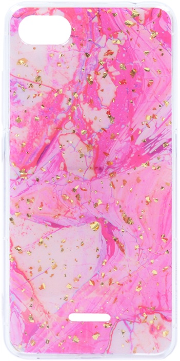 фото Чехол силиконовый Spangle Marble для Xiaomi Redmi 6A розовый Gosso cases
