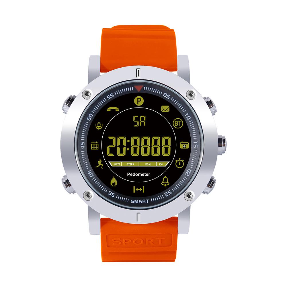 фото EX19 BT4.0 Спорт на открытом воздухе Смарт часы Водонепроницаемые наручные часы (серебро + оранжевый) None
