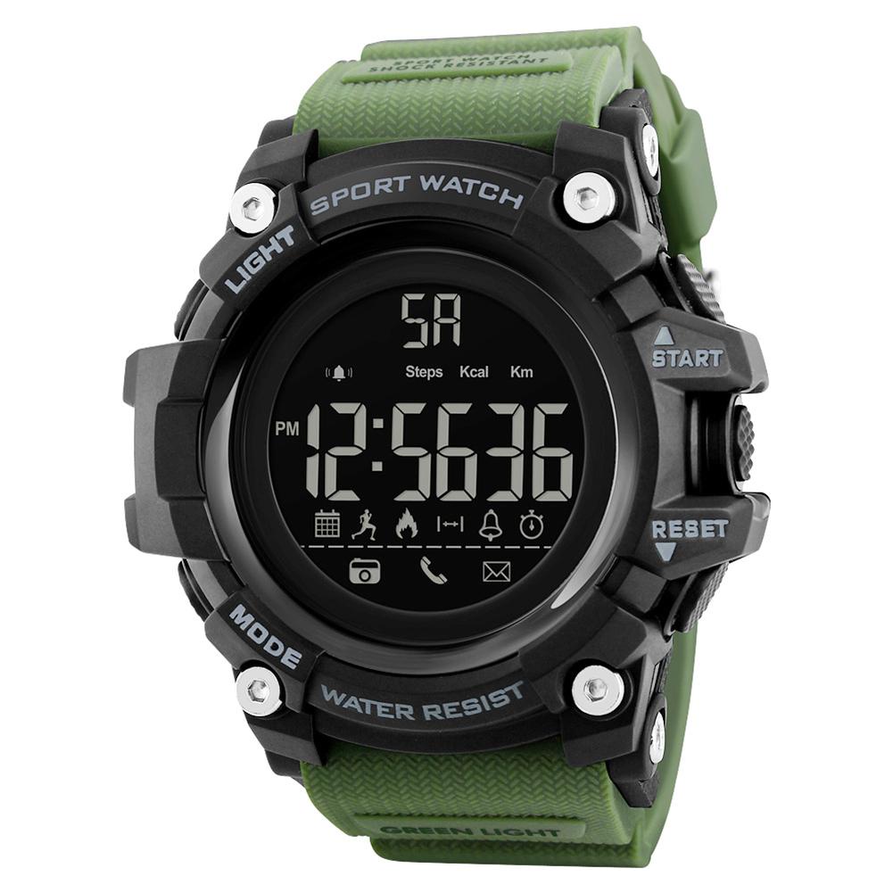 фото SKMEI 1385 Bluetooth Шаг Gauge Напомнив ночное видение часов (Army Green)