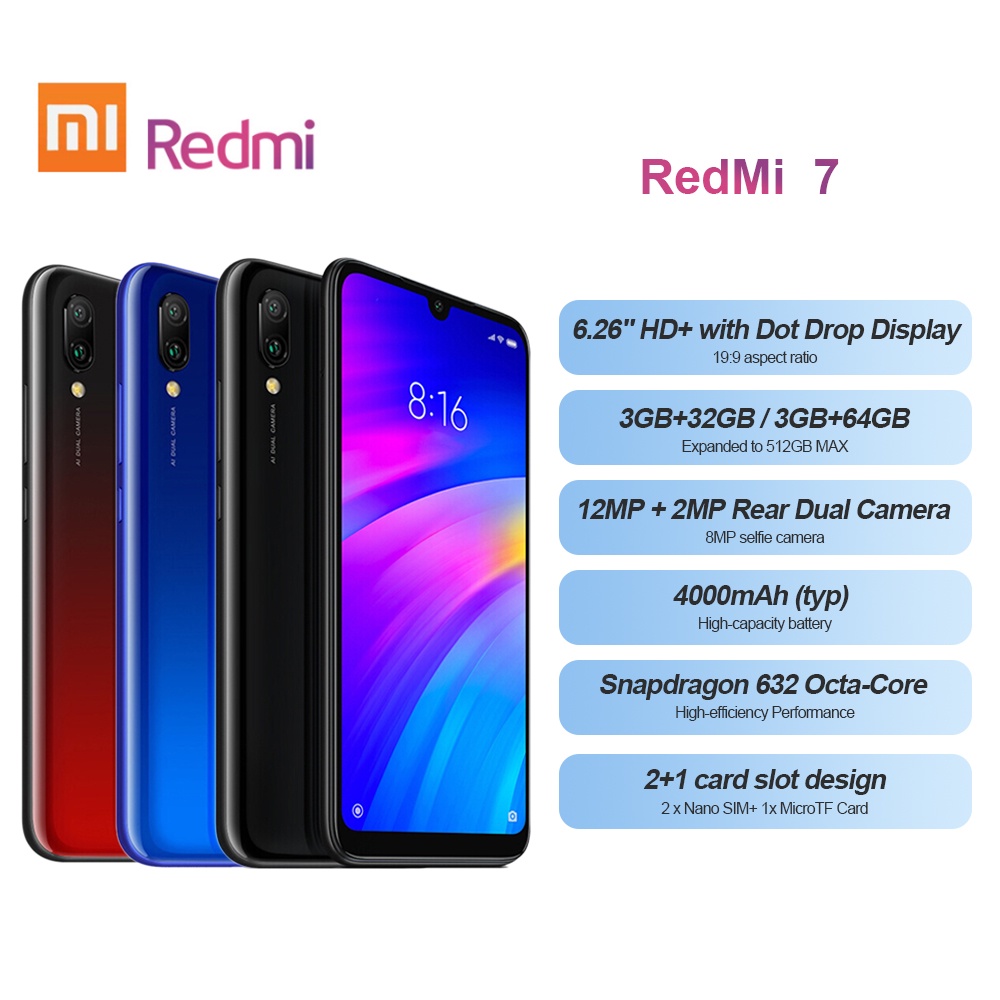 фото Смартфон Xiaomi Redmi 7 3/32GB, черный