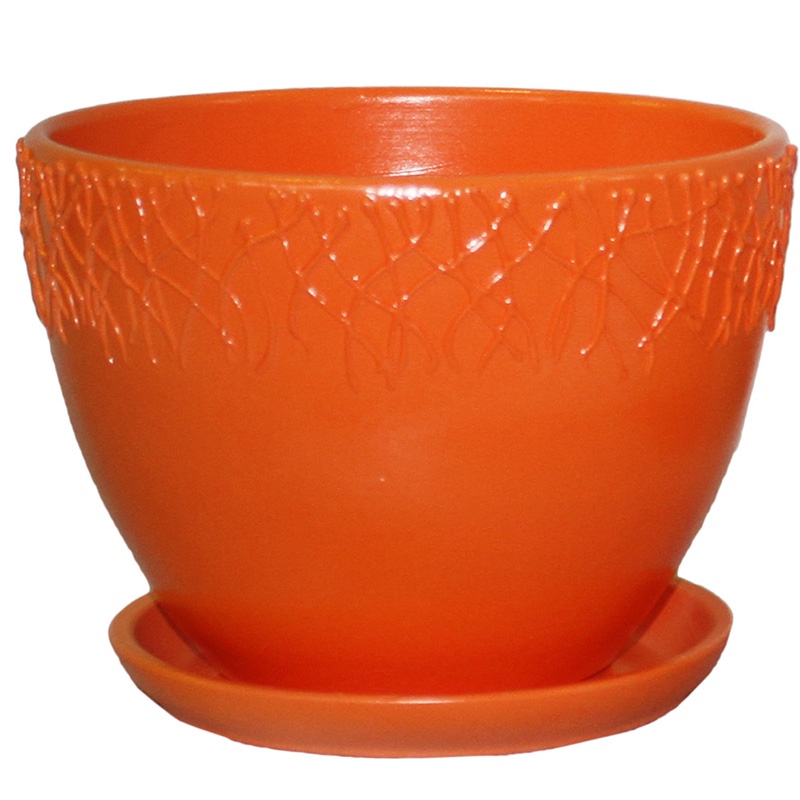 фото Хворост оранжевый д22 Горшок керамический Flors