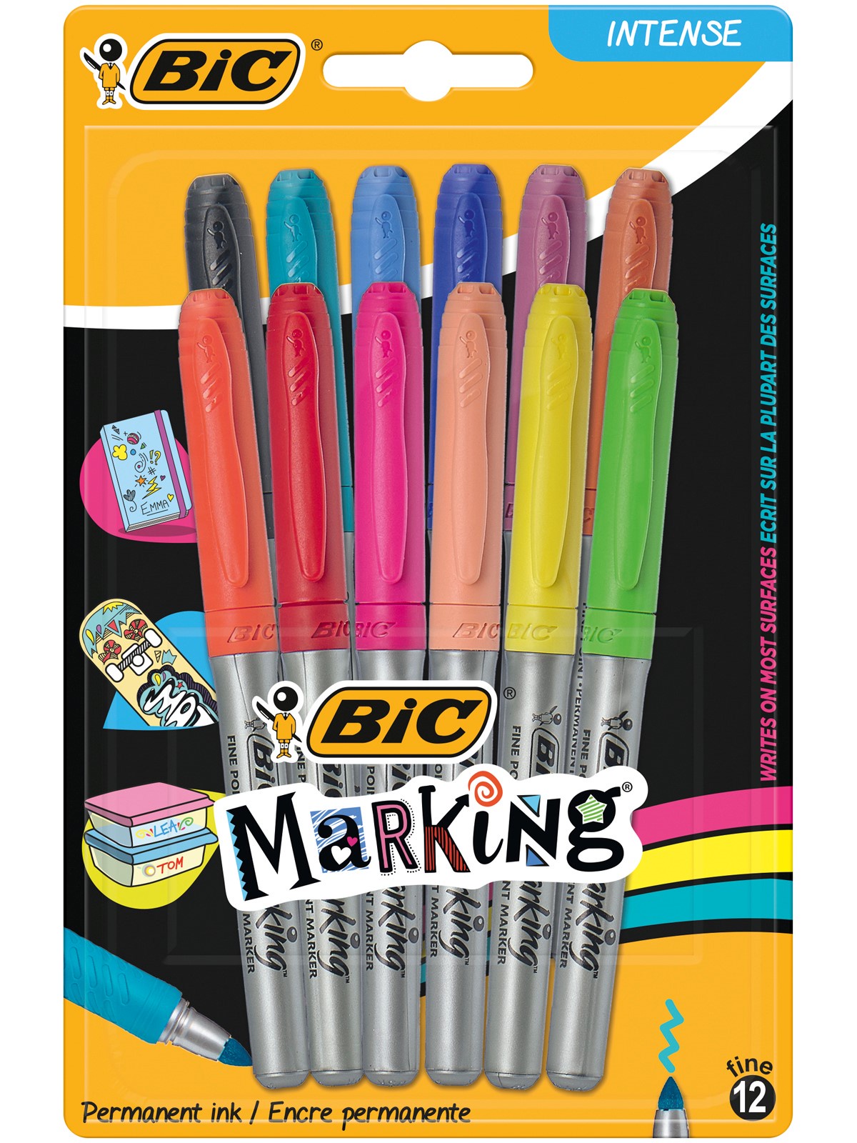 Перманентный маркер BIC Marking 12 цветов Перманентный маркер BIC Marking 12 цветов