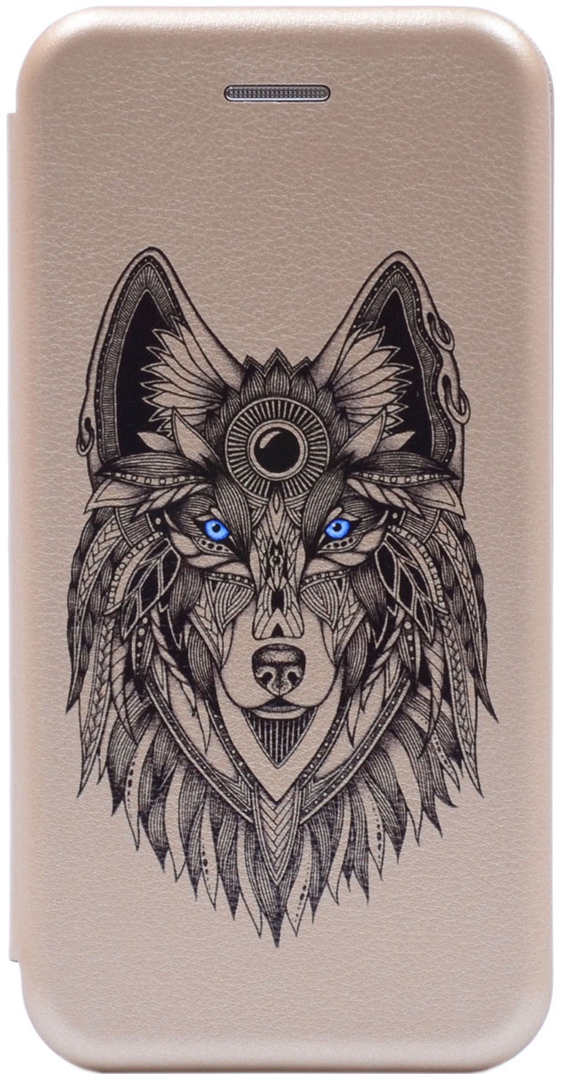 фото Чехол-книжка Book Art Jack Grand Wolf для Samsung Galaxy A40 золотой GOSSO CASES