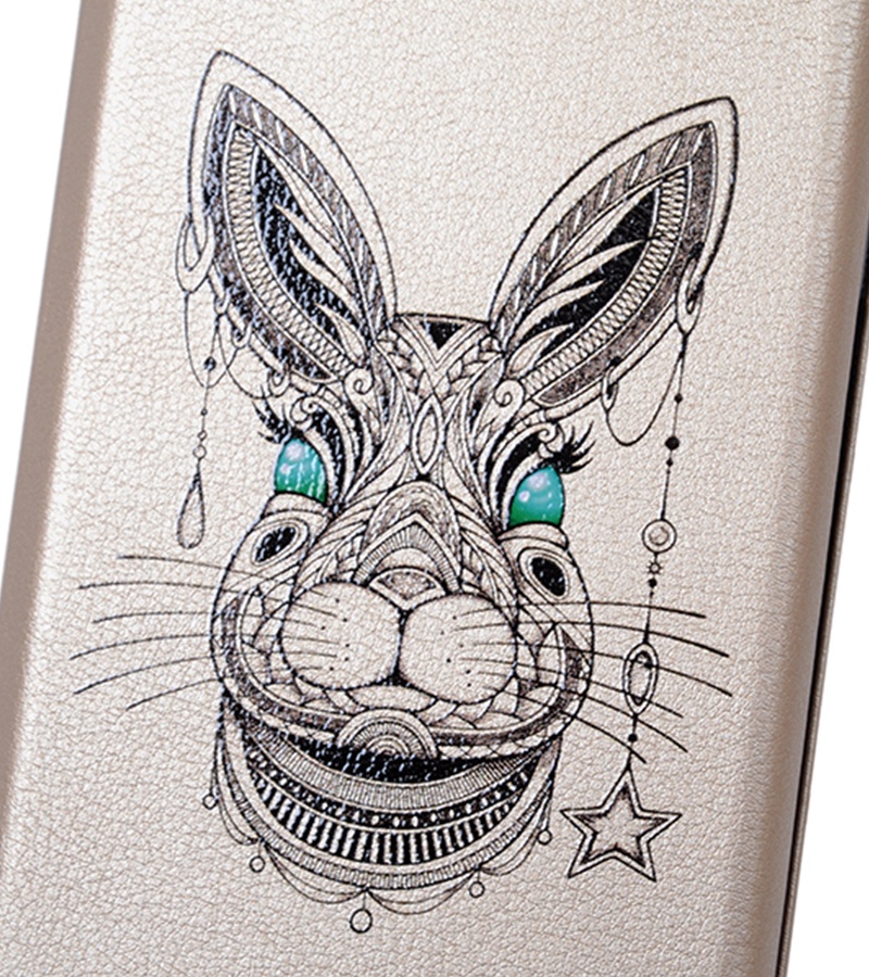 фото Чехол-книжка Book Art Jack Grand Rabbit для Samsung Galaxy A7 (2018) золотой GOSSO CASES