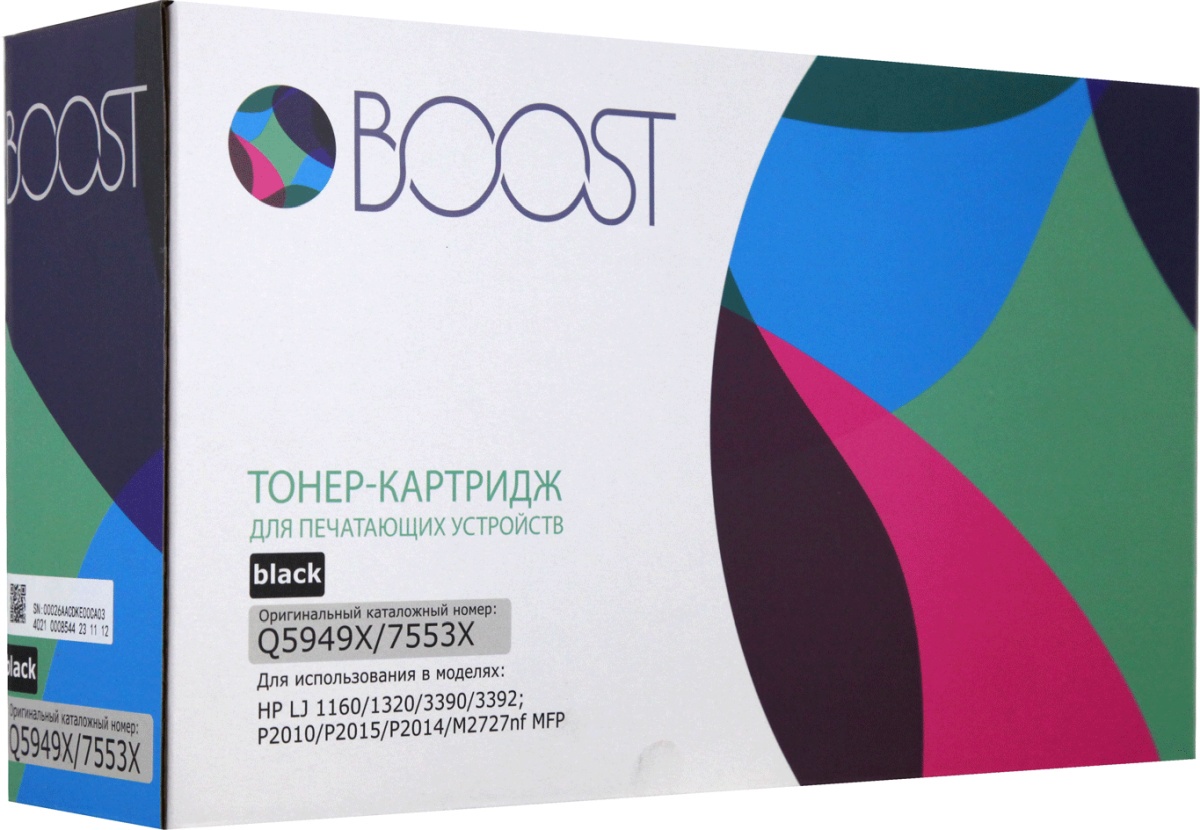 Boost Q5949X/Q7553X, Черный тонер-картридж для Canon LBP 3300/LBP 3360/LBP3310/LBP3370; HP LJ P2015/P2015D/P2015DN/P2015DTN/P2015N/M2727NF/1160/1320/1320N/1320NW/1320TN/3390/3392/P2014/P2015 Boost Q5949X/Q7553X, Черный тонер-картридж для Canon LBP 3300/LBP 3360/LBP3310/LBP3370; HP LJ P2015/P2015D/P2015DN/P2015DTN/P2015N/M2727NF/1160/1320/1320N/1320NW/1320TN/3390/3392/P2014/P2015