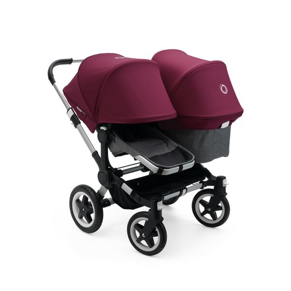 фото Bugaboo Donkey 2 Duo comlete ALU/GREY MELANGE-RUBY RED