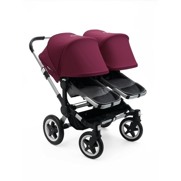 фото Bugaboo Donkey 2 TWIN comlete ALU/GREY MELANGE-RUBY RED