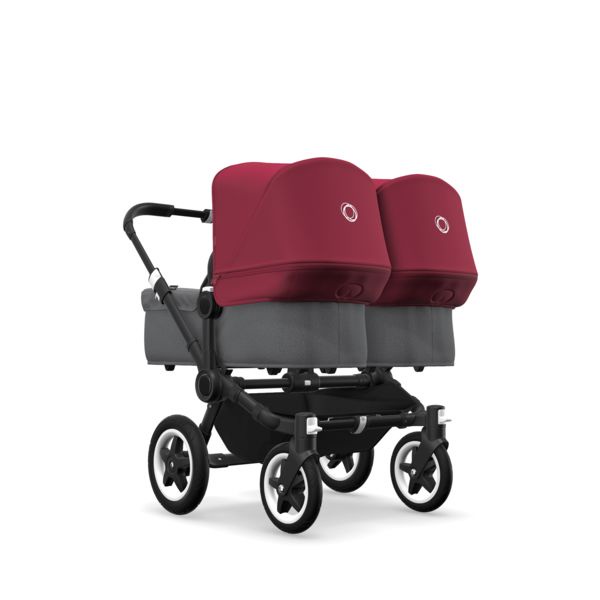 фото Bugaboo Donkey 2 TWIN comlete ALU/GREY MELANGE-RUBY RED