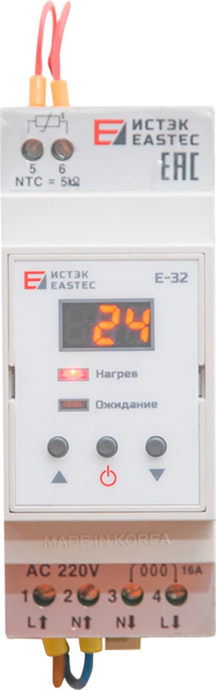 EastecТерморегулятор/термостатдо3500ВтДлятеплогопола,белый