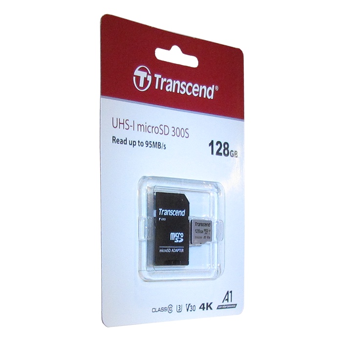 фото Флеш карта microSD 128GB Transcend microSDXC Class 10 UHS-I U3, V30, A1, (SD адаптер), TLC