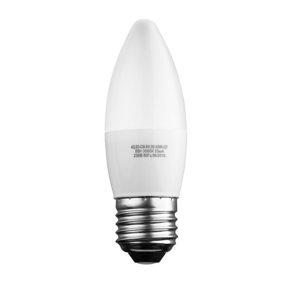 фото Лампочка Sweko 42LED-C35-5W-230-6500K-E27, Дневной свет 5 Вт, Светодиодная