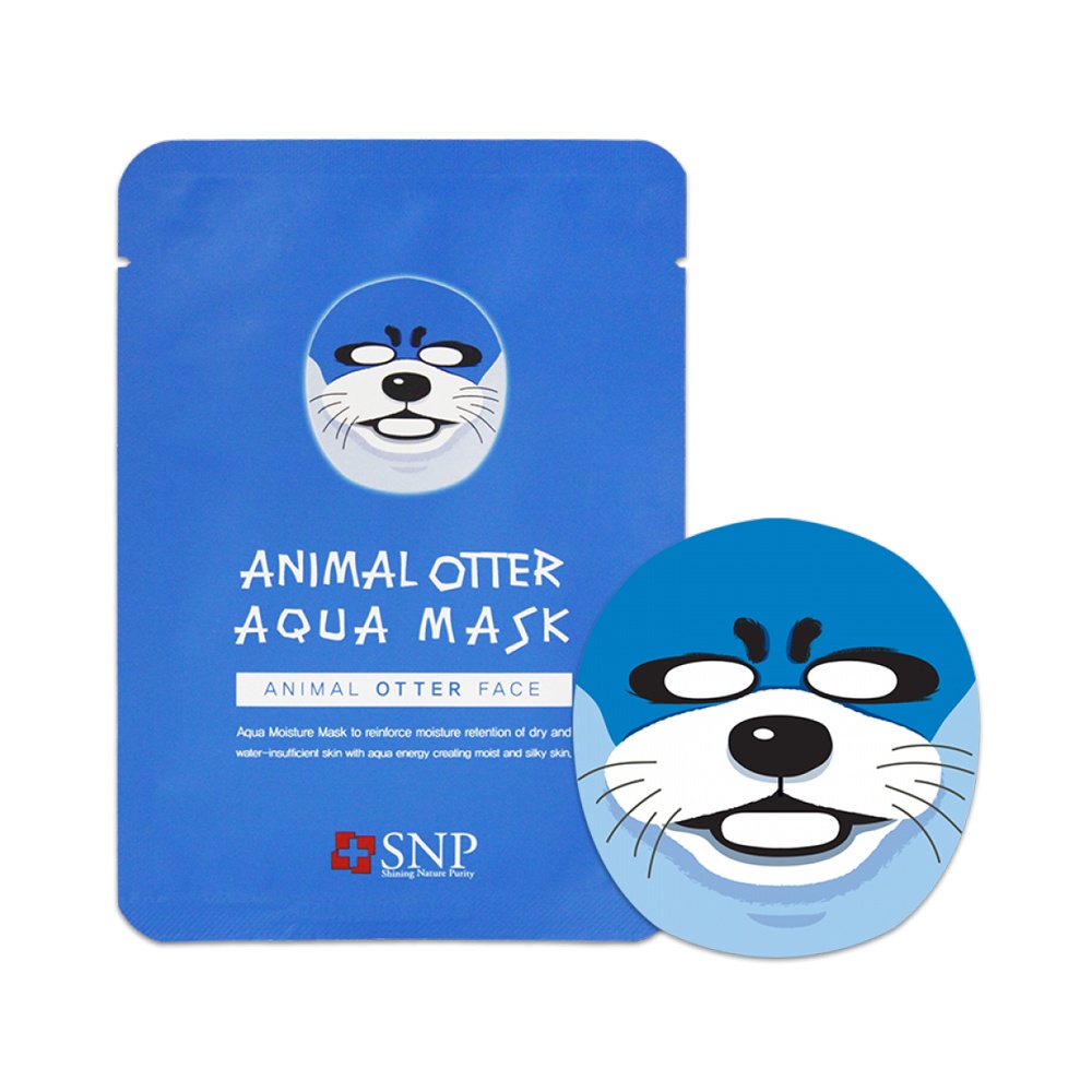 фото SNP тканевая маска увлажняющая с рисунком Выдра Animal Otter Aqua Mask, 30 мл.