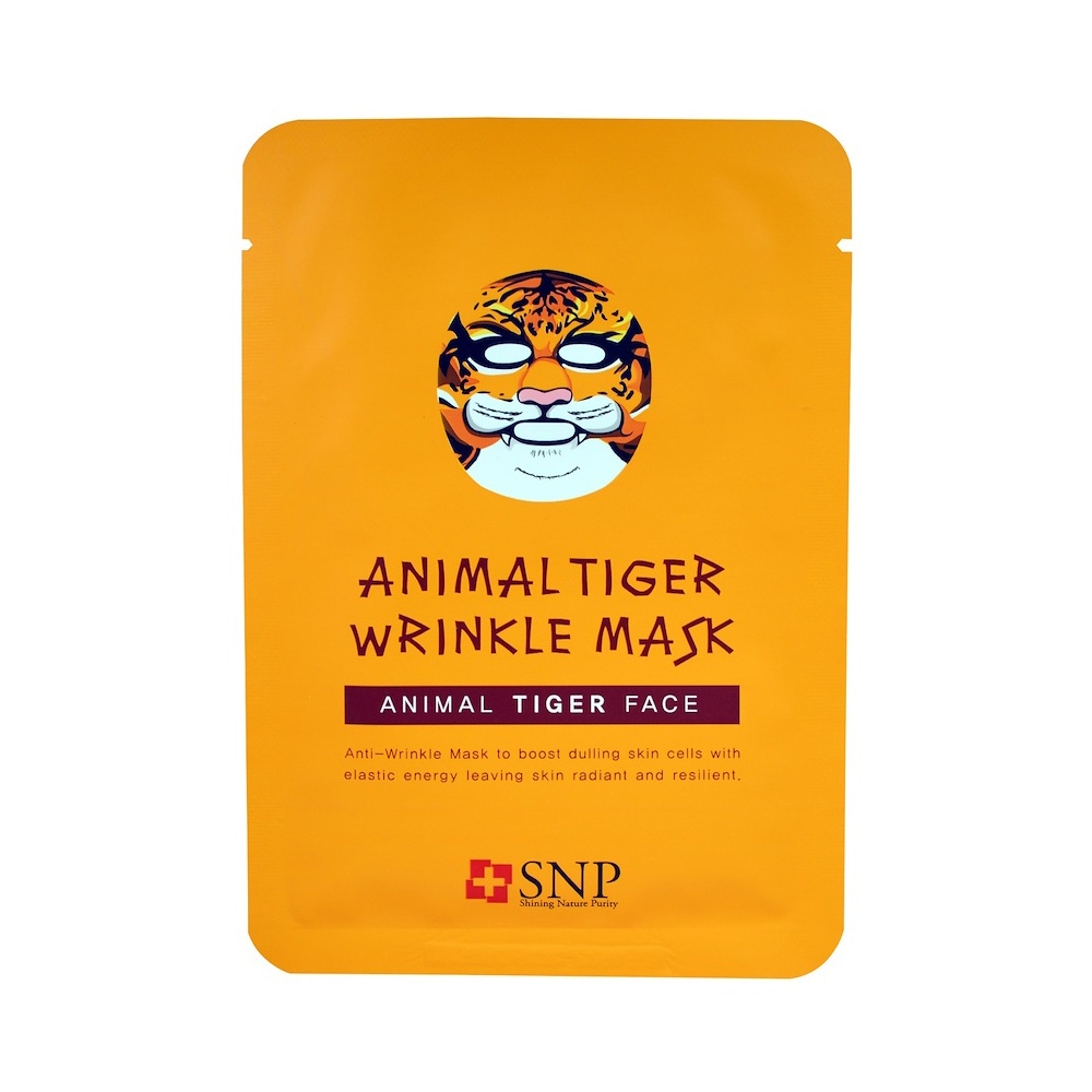 фото SNP тканевая маска антивозрастная с рисунком Тигр Animal Tiger Wrinkle Mask, 30 мл.