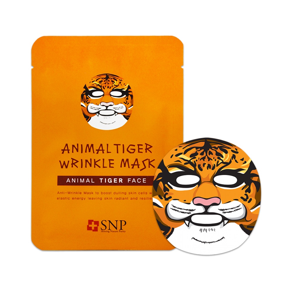 фото SNP тканевая маска антивозрастная с рисунком Тигр Animal Tiger Wrinkle Mask, 30 мл.