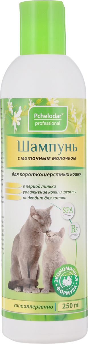 фото Шампунь с маточным молочком "Пчелодар" для короткошерстных кошек, 250 мл Пчелодар pchelodar