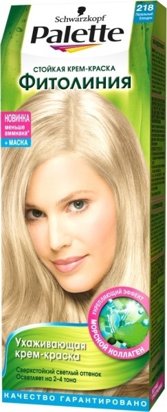 фото Краска для волос Palette Фитолиния 218 Пепельный блондин, 50 мл