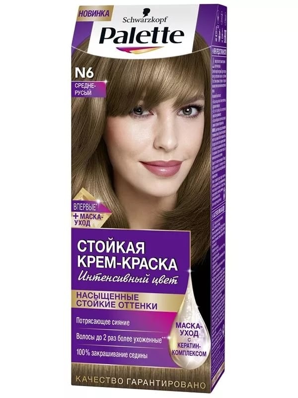 фото Краска для волос Palette N6 Средне-русый, 50 мл