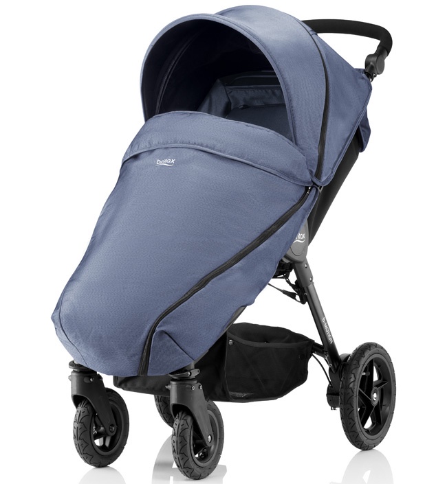 фото Детская коляска Britax Roemer B-Motion 4 Blue Denim с накидкой на ножки