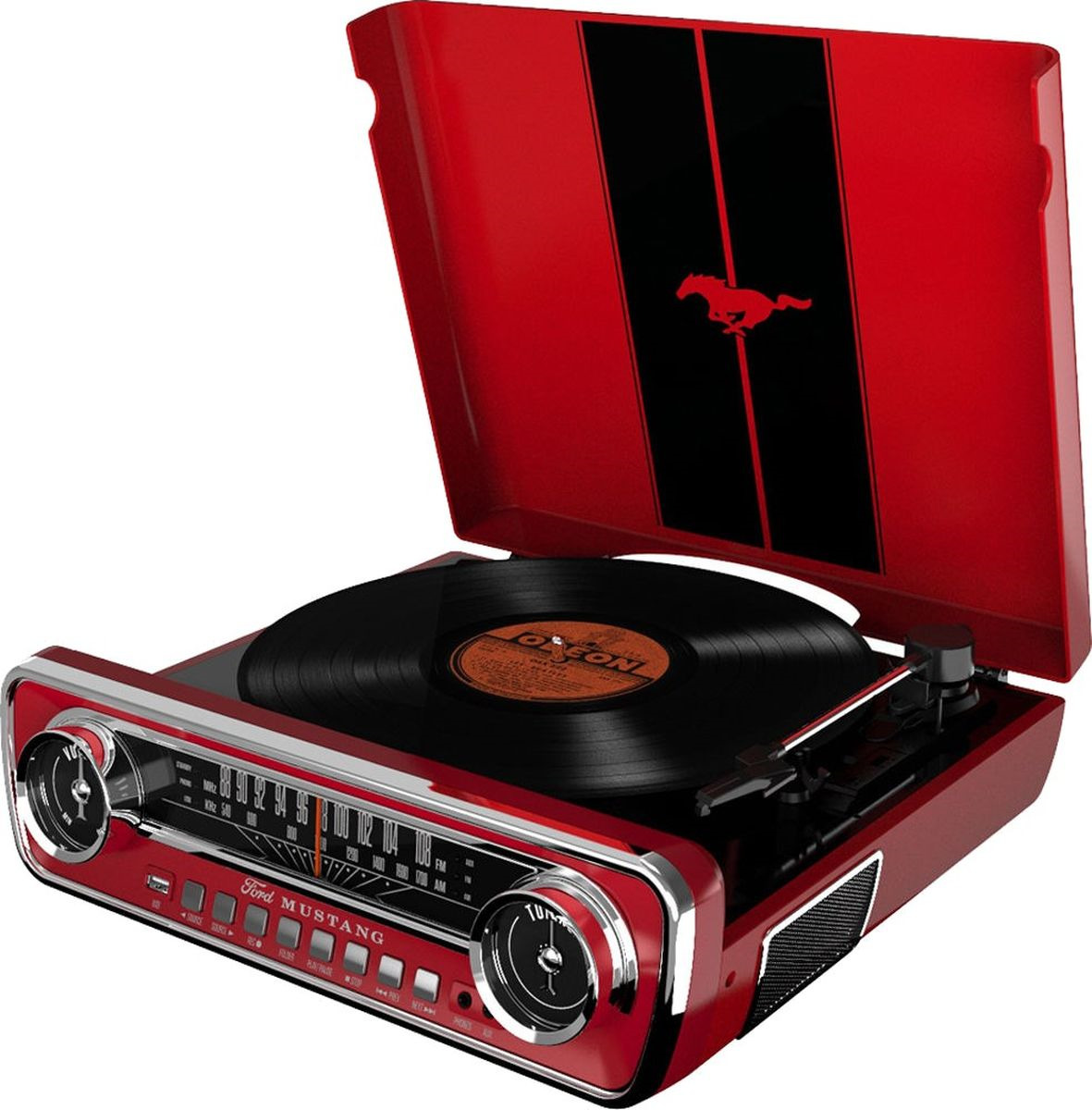 фото Проигрыватель виниловых дисков iON Mustang Lp, с радио IONmust-r, red