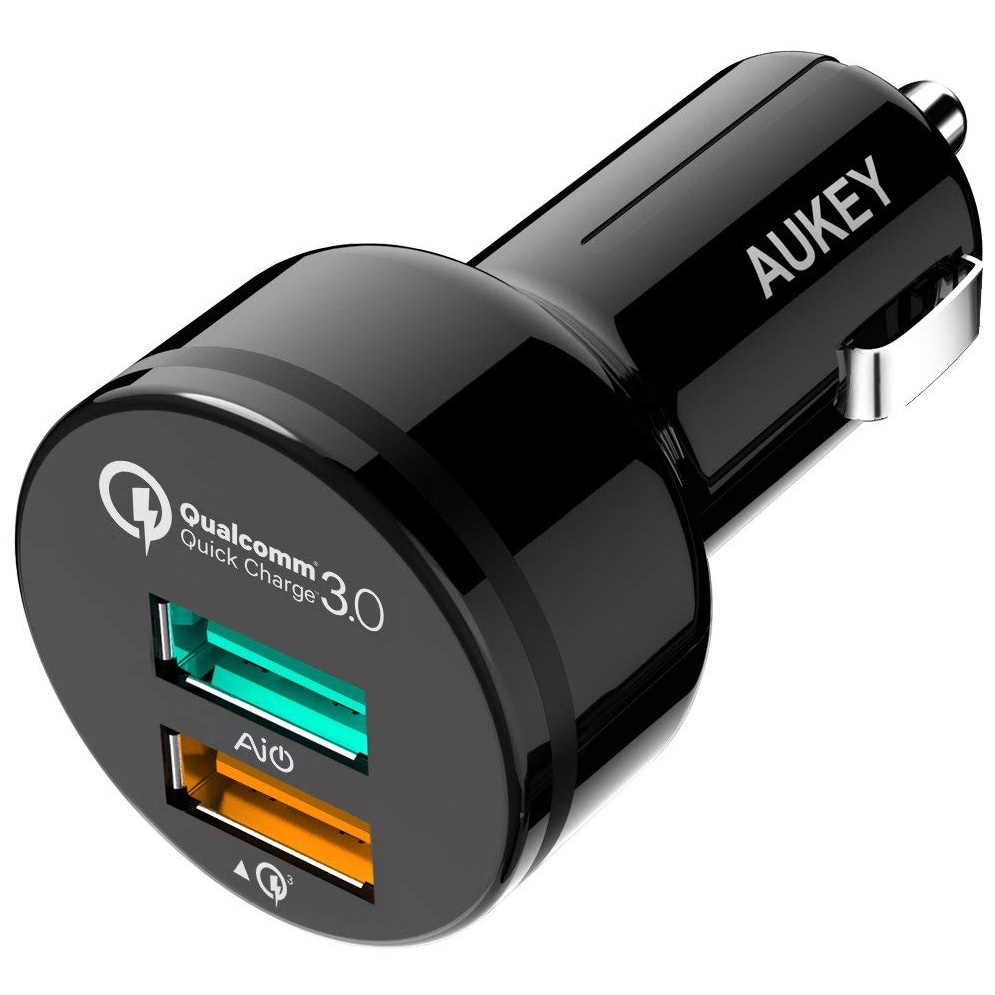 фото Автомобильное зарядное устройство быстрое QC 3.0 2xUSB Aukey CC-T7