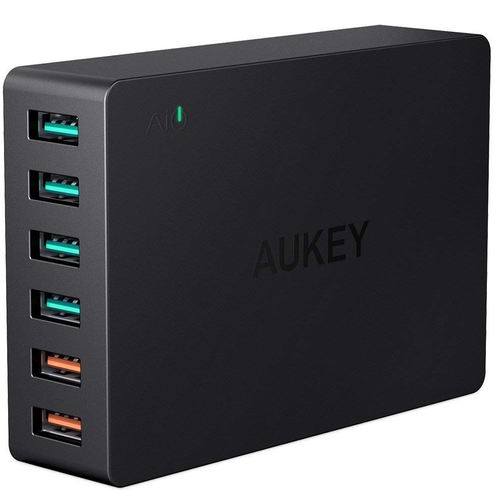 фото Сетевое зарядное устройство быстрое QC 3.0 6xUSB Aukey PA-T11