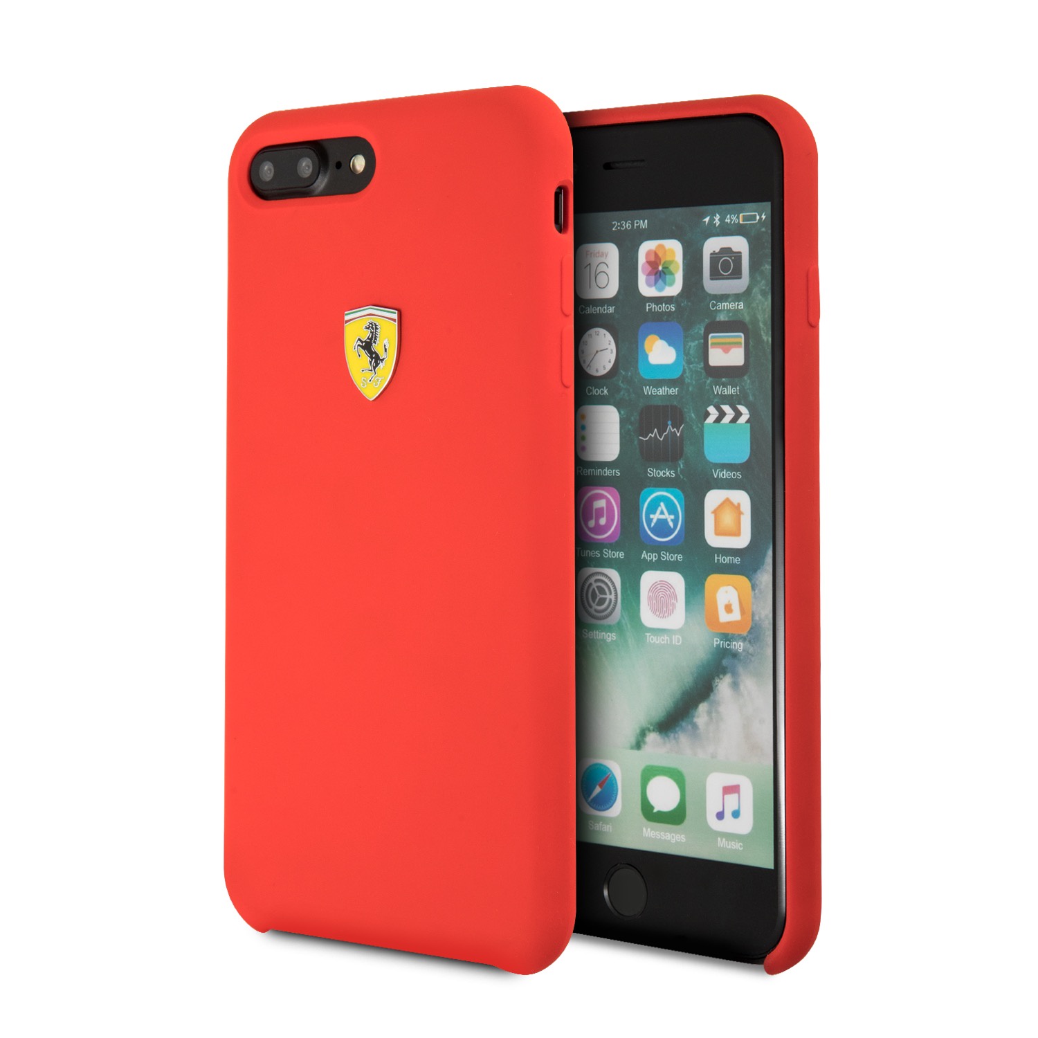 фото Чехол Ferrari Silicone для iPhone 8/7 Plus, красный