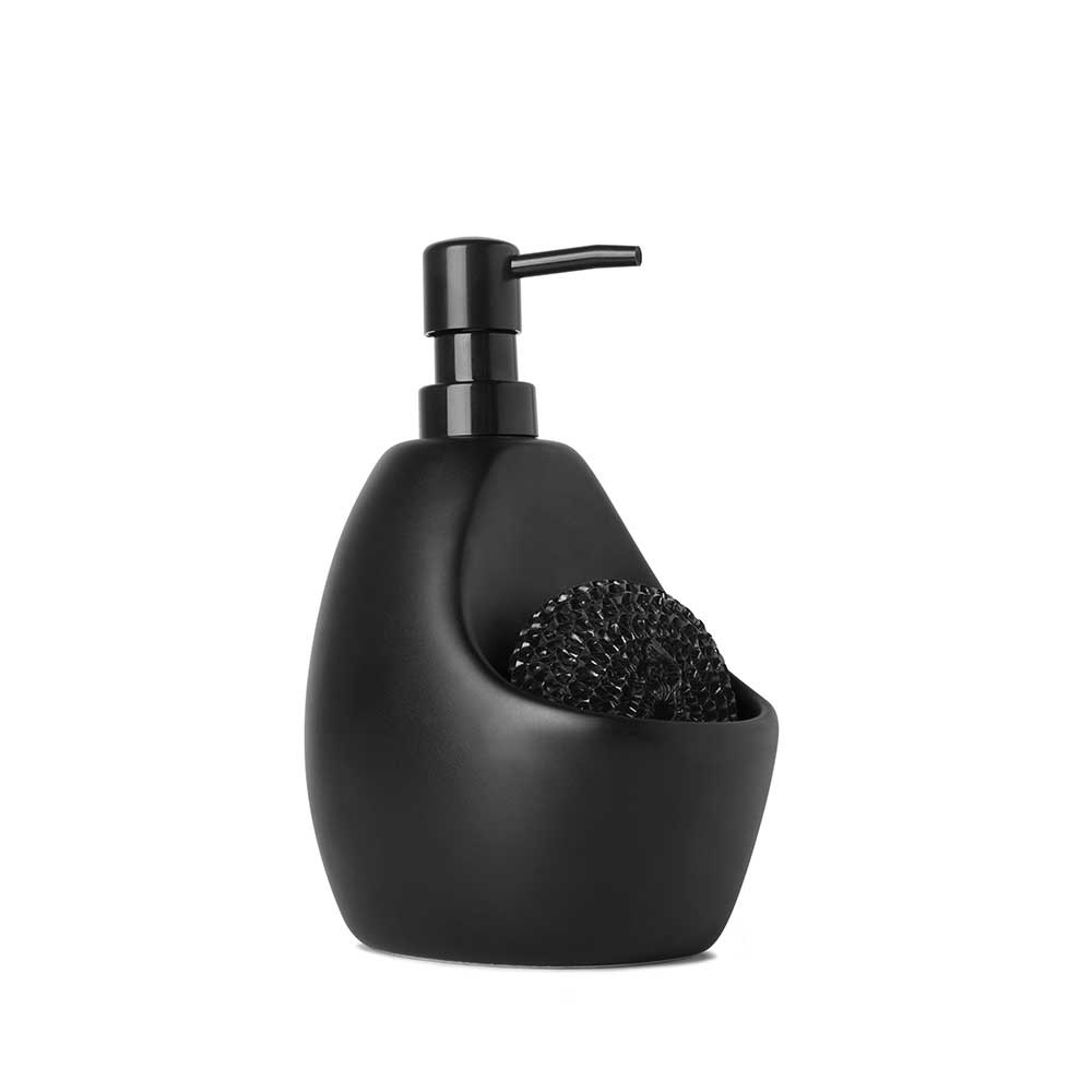 фото Дозатор для мыла Umbra "Joey", с подставкой для губки, цвет: черный, 740 мл