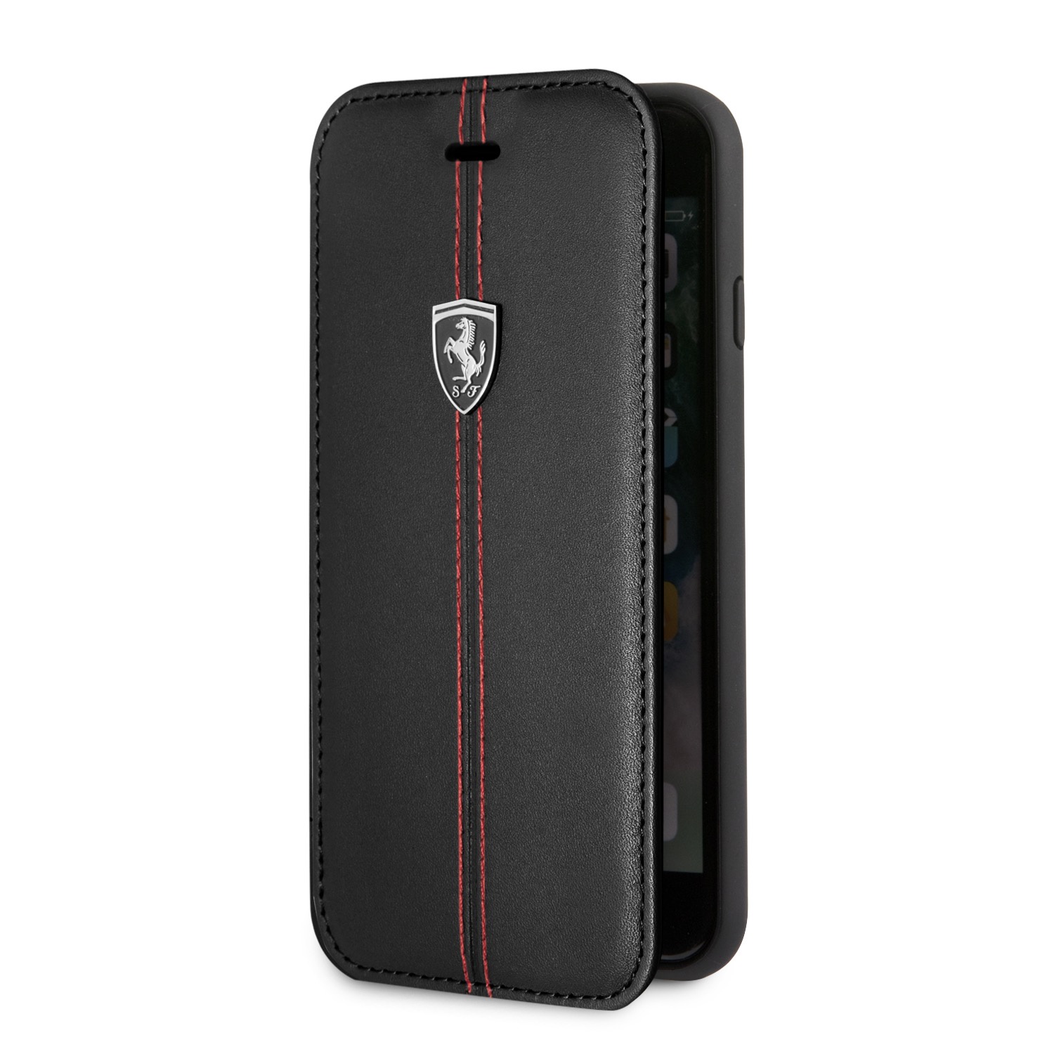 фото Чехол-книжка Ferrari Heritage Leather для iPhone 8/7, чёрный