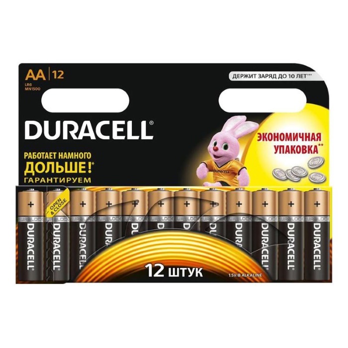 фото Батарейки Duracell Basic пальчиковые АА LR6 (12 штук в упаковке)