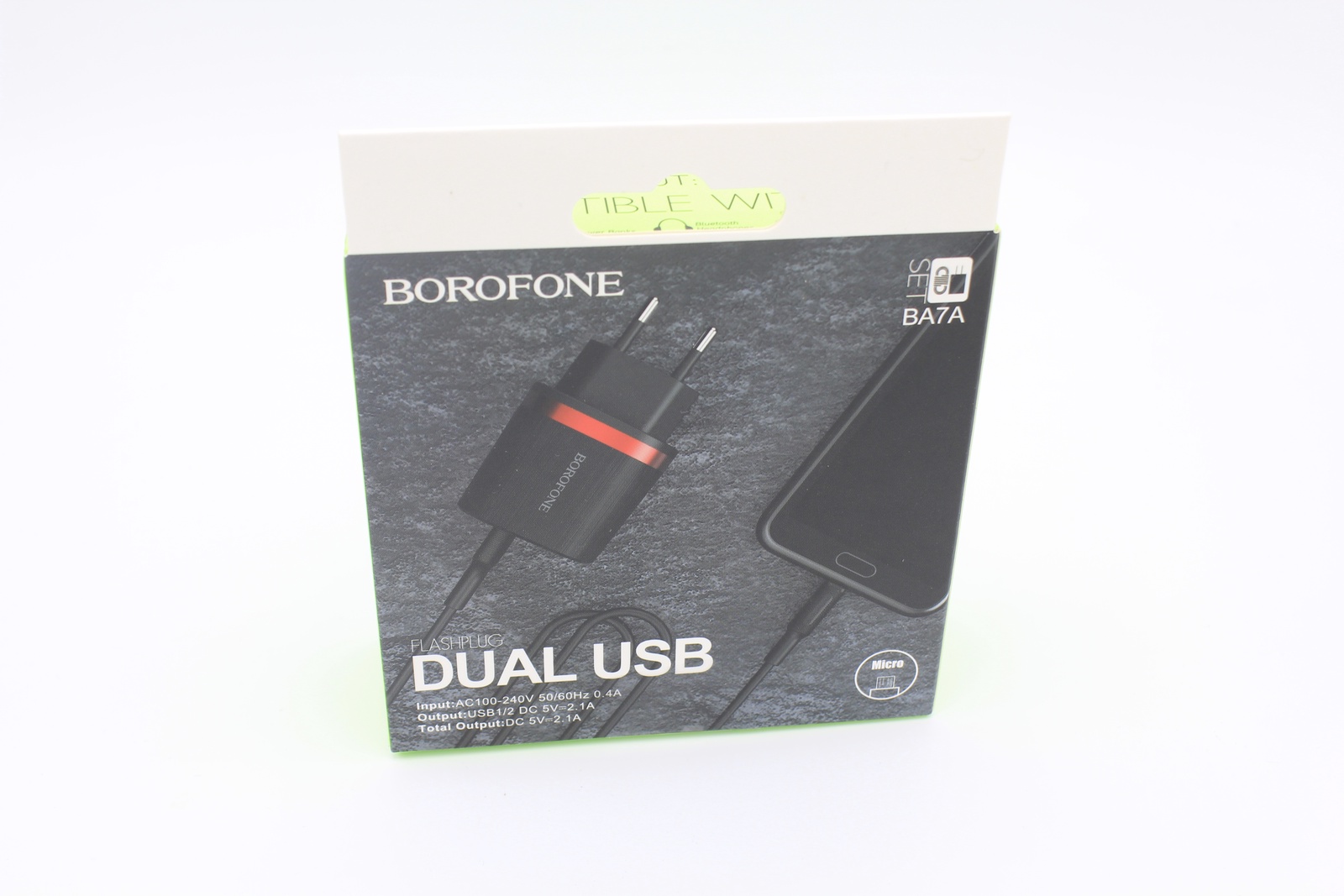 фото Зарядное устройство Borofone BA7A 2 USB 2.4A черный