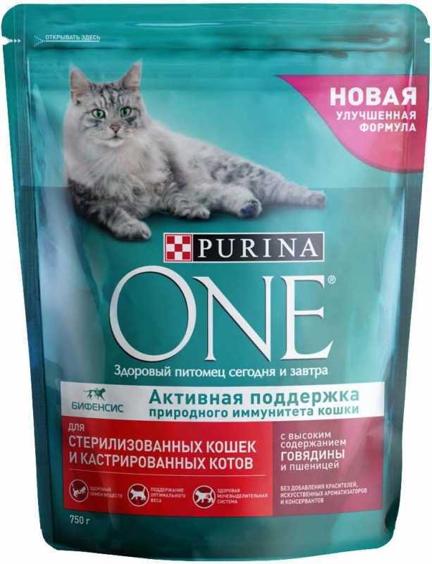 фото Корм Purina One для взрослых кошек говядина/пшеница, 750г