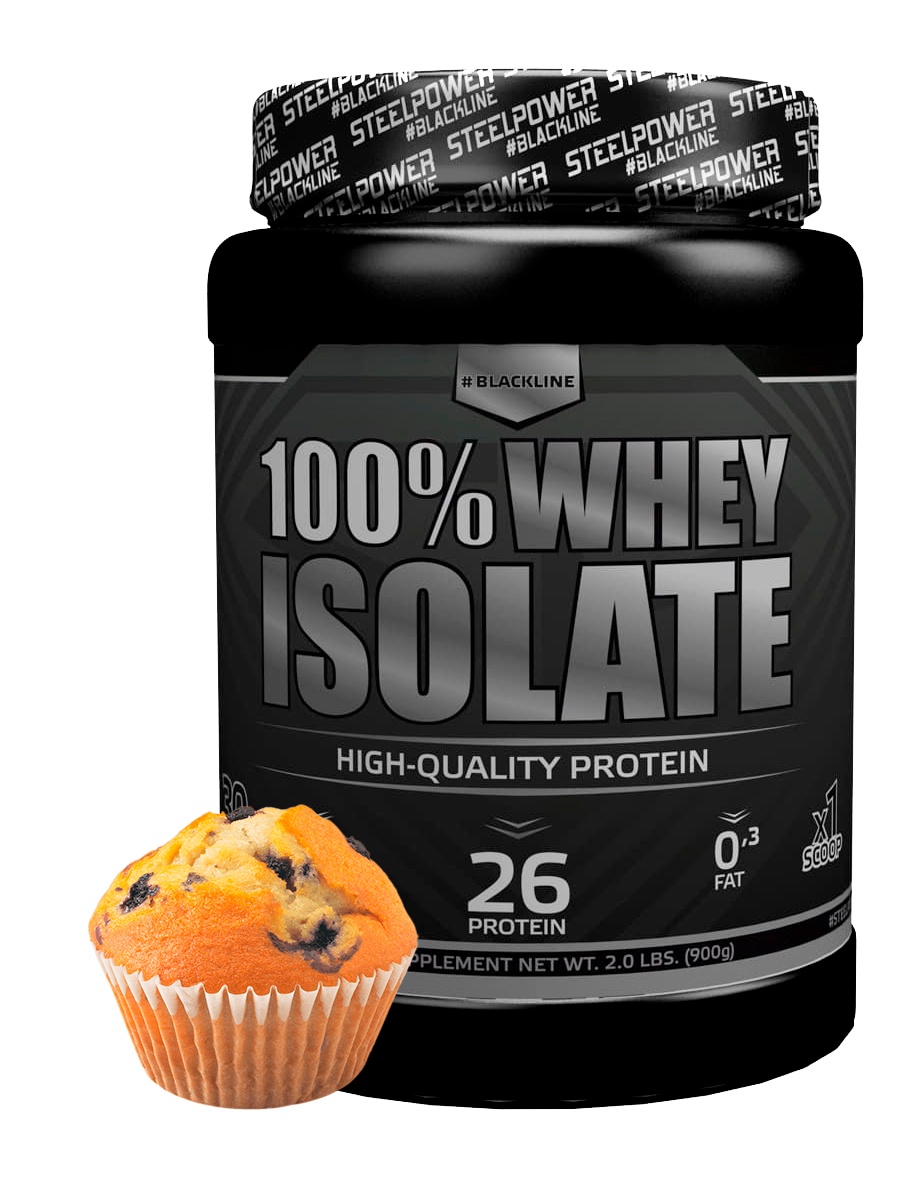 фото SteelPower Nutrition / Изолят сывороточного протеина 100% Whey Isolate, 900 г, Черничный маффин