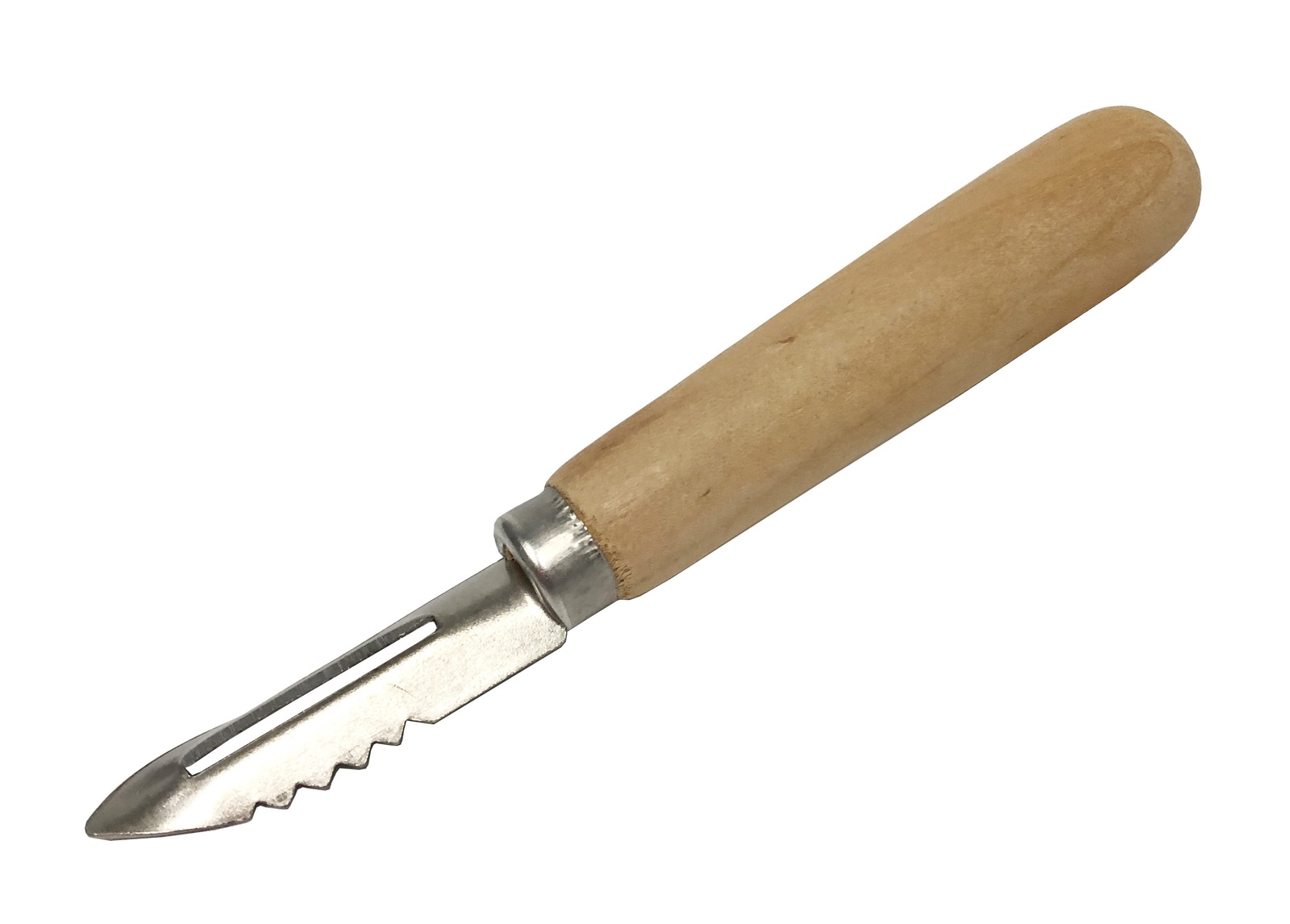фото Овощечистка-экономка с деревянной ручкой, размер 14,5 см No name