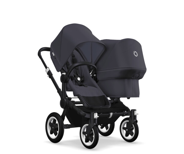 фото Bugaboo Коляска для погодок Donkey 2 Duo BLACK/ STEEL BLUE/STEEL BLUE 2019