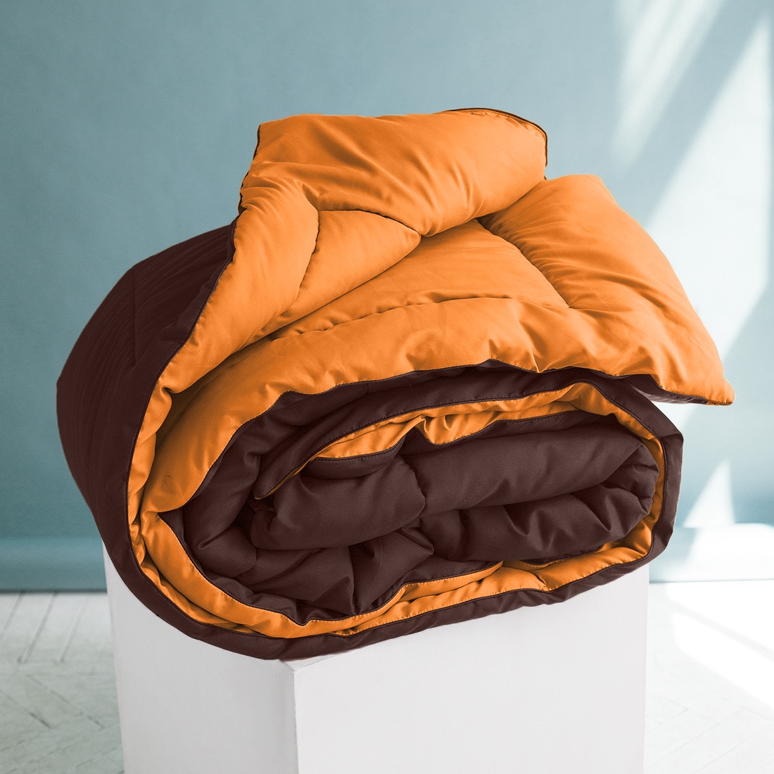 фото Одеяло "SleepiX", Мультиколор, цвет: оранжевый, темно-коричневый, 220х240 см Sleep ix