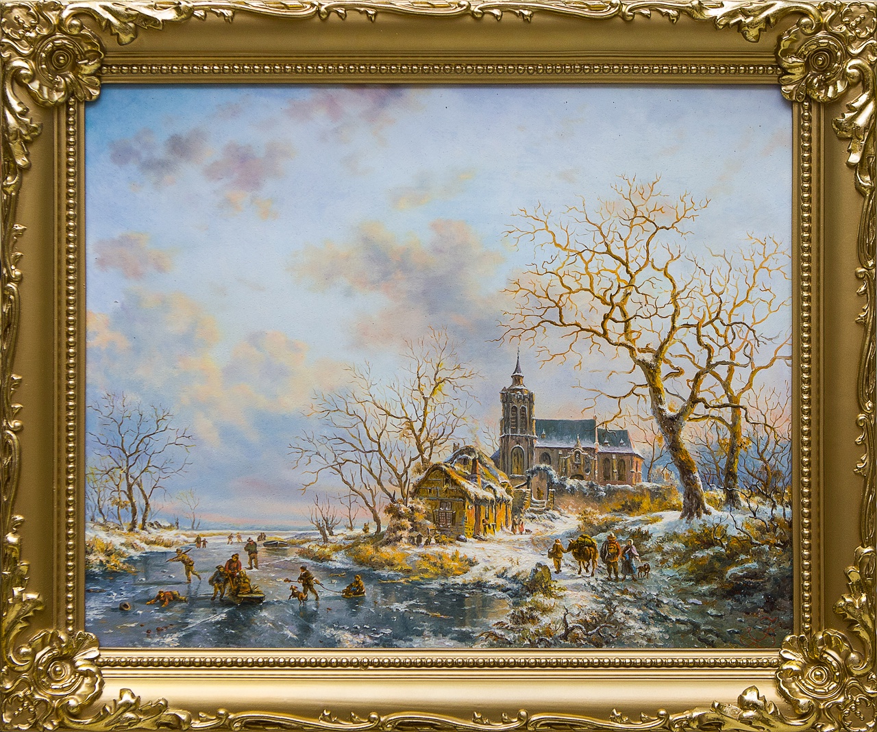 фото Картина маслом "Зима в Голландии" Якущенко