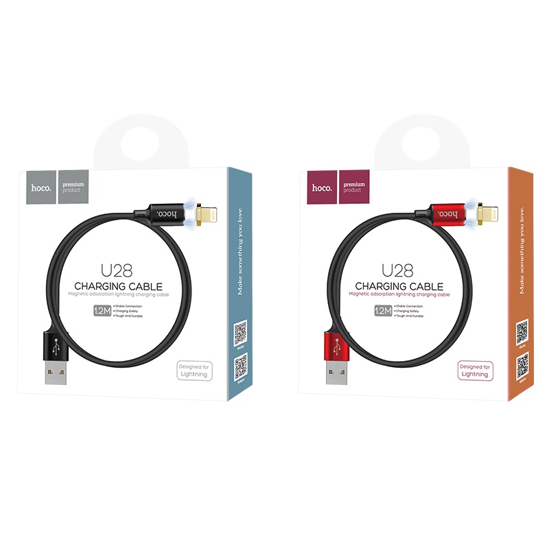 фото Магнитный USB-кабель Lightning Hoco U28 Черный 1 м