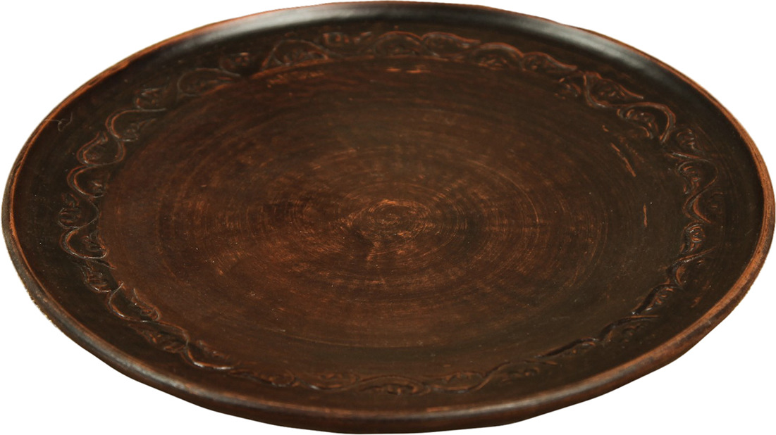 фото Тарелка плоская, с декором, коричневый, диаметр 24 см Ооо "ариста компани"