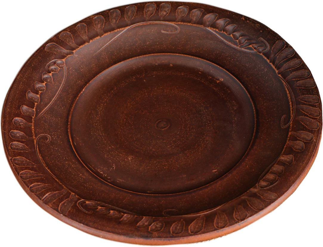 фото Тарелка резная, коричневый, диаметр 20 см Ооо "ариста компани"