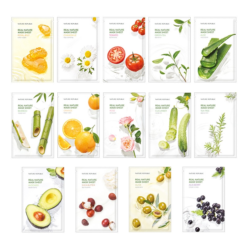 фото Набор тканевых масок для лица Real Nature Mask Sheet (ALOE), 3 шт. Nature republic