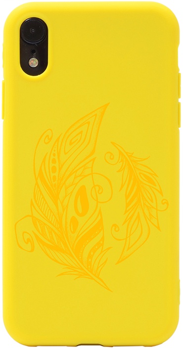 фото Чехол-накладка Candy 3D Grand Feather для Apple iPhone XR желтый GOSSO CASES