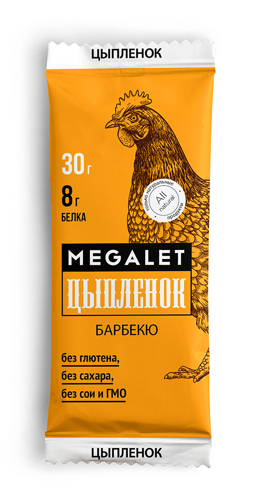 фото Спортивный батончик Megalet Барбекю, с мясом птицы, 30 г